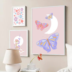 Light Purple Butterflies Canvas Posters