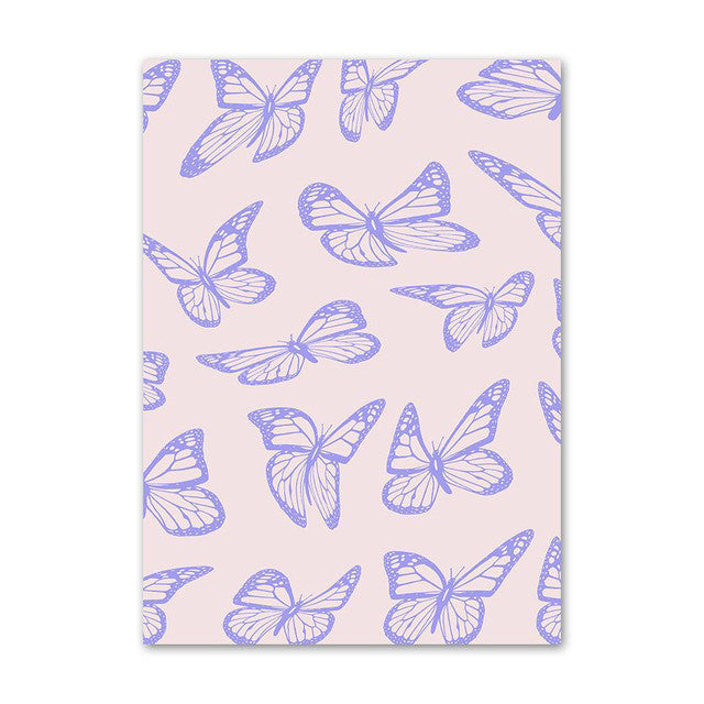 Light Purple Butterflies Canvas Posters