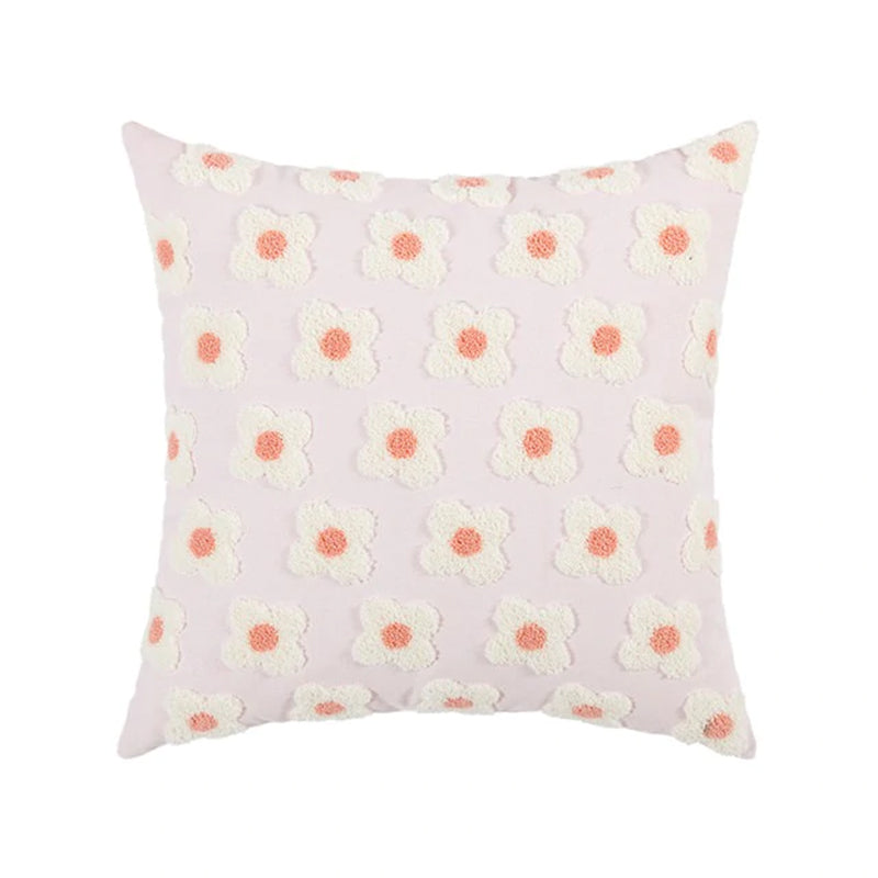 Housse de coussin à motif marguerites florales