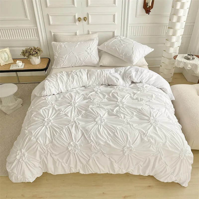 Ruffle Flower Duvet Cover Set