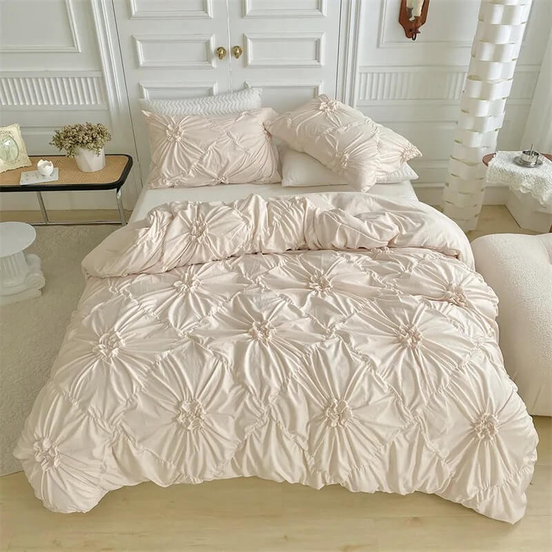 Ruffle Flower Duvet Cover Set