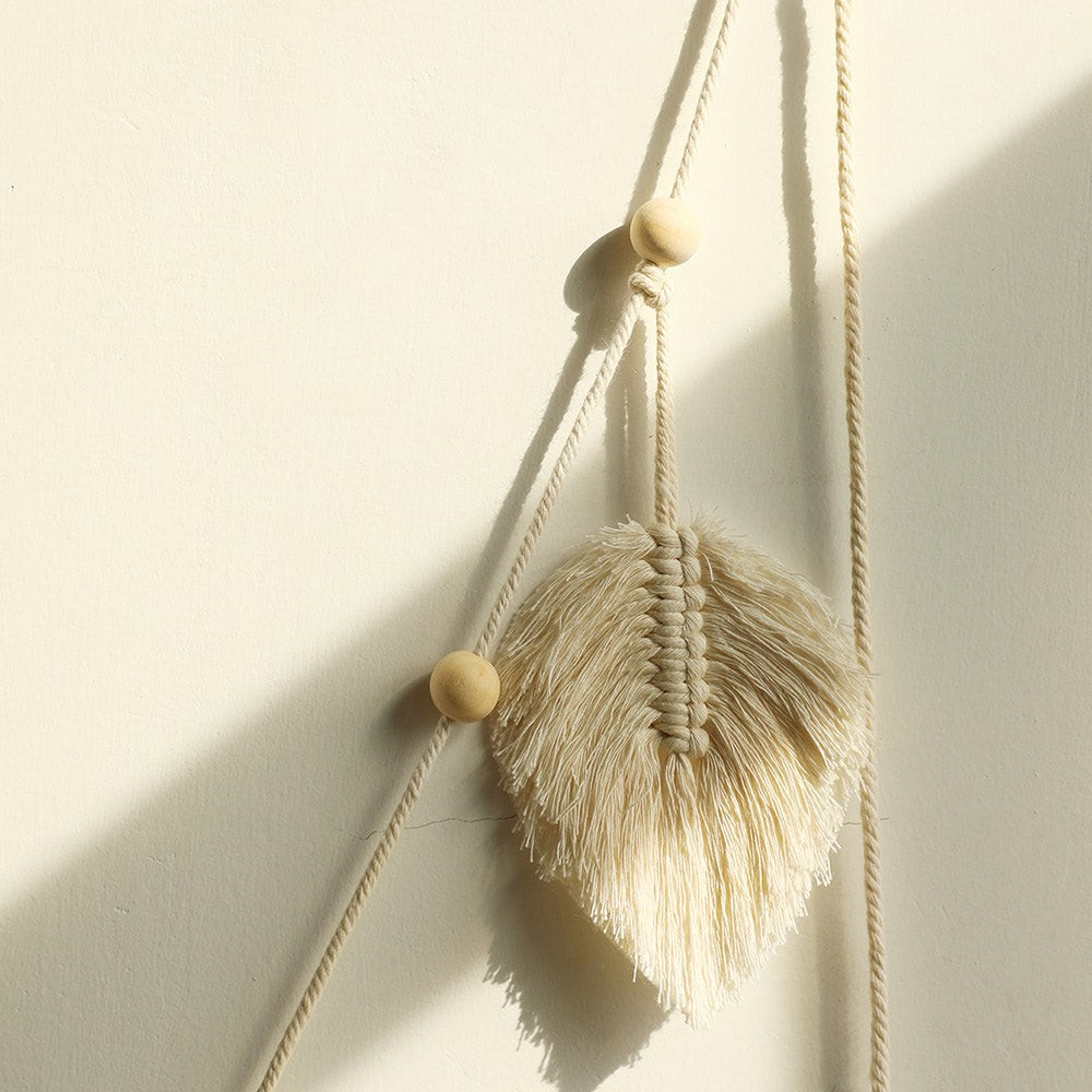 Macrame Leaf Tassels Wall Hanging Decor