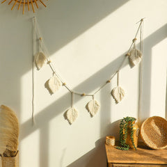 Macrame Leaf Tassels Wall Hanging Decor