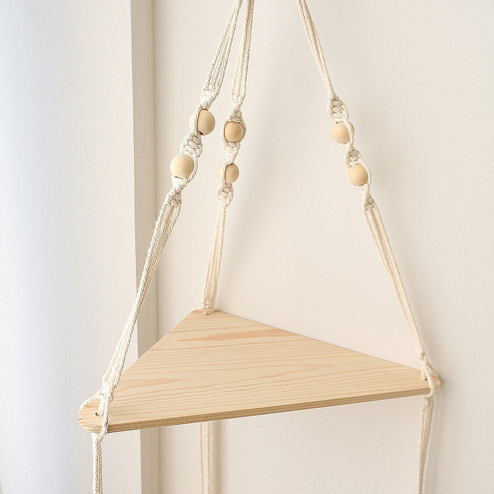 Macrame Hanging Corner Shelf