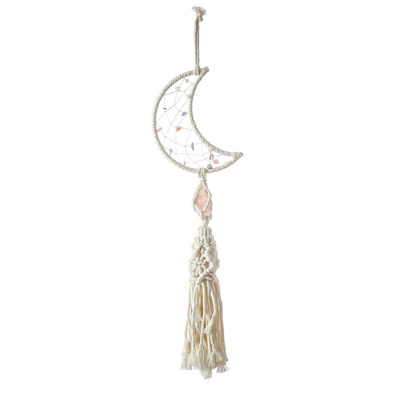 Moon Crystal Macrame Dreamcatcher