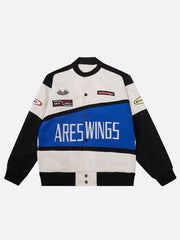 "ARES WINGS" Patchwork Racing Jacket