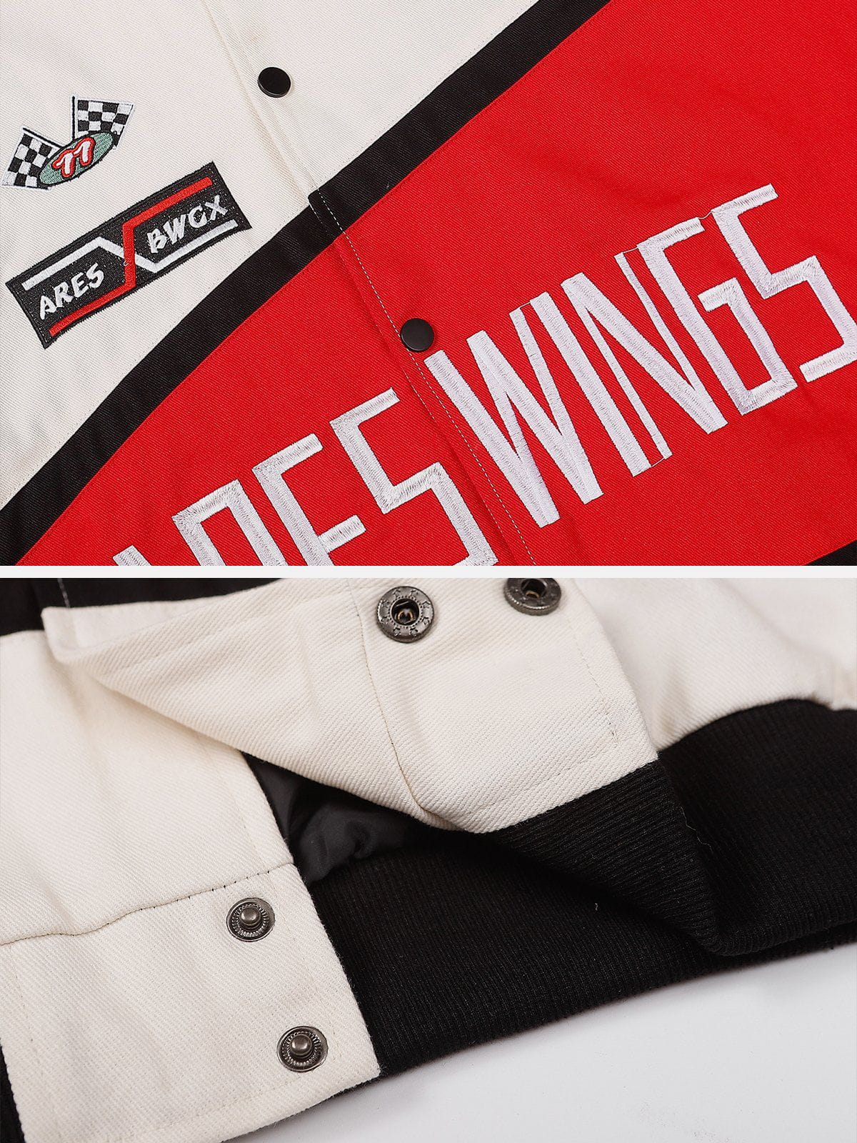 "ARES WINGS" Patchwork Racing Jacket