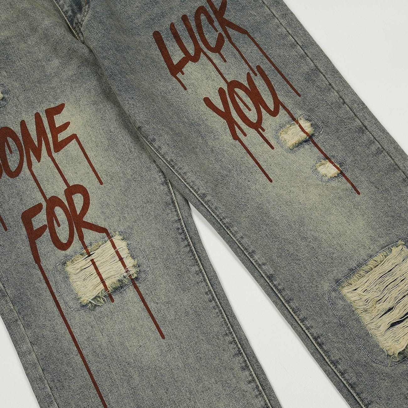 Broken Letters Jeans