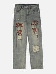 Broken Letters Jeans