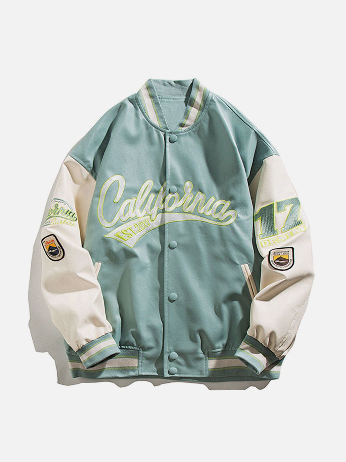 Veste universitaire « California » avec coutures en PU 