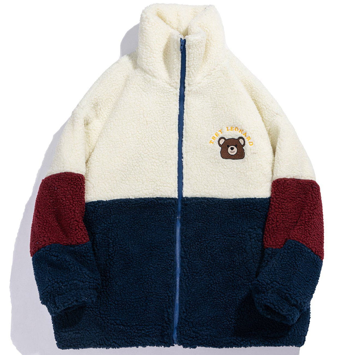 Color Block Patchwork Sherpa Winter Coat