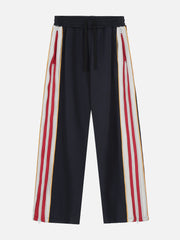 Color Clash Zipper Drawstring Sweatpants