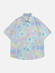 Color Tie Dye Short Sleeve Shirts