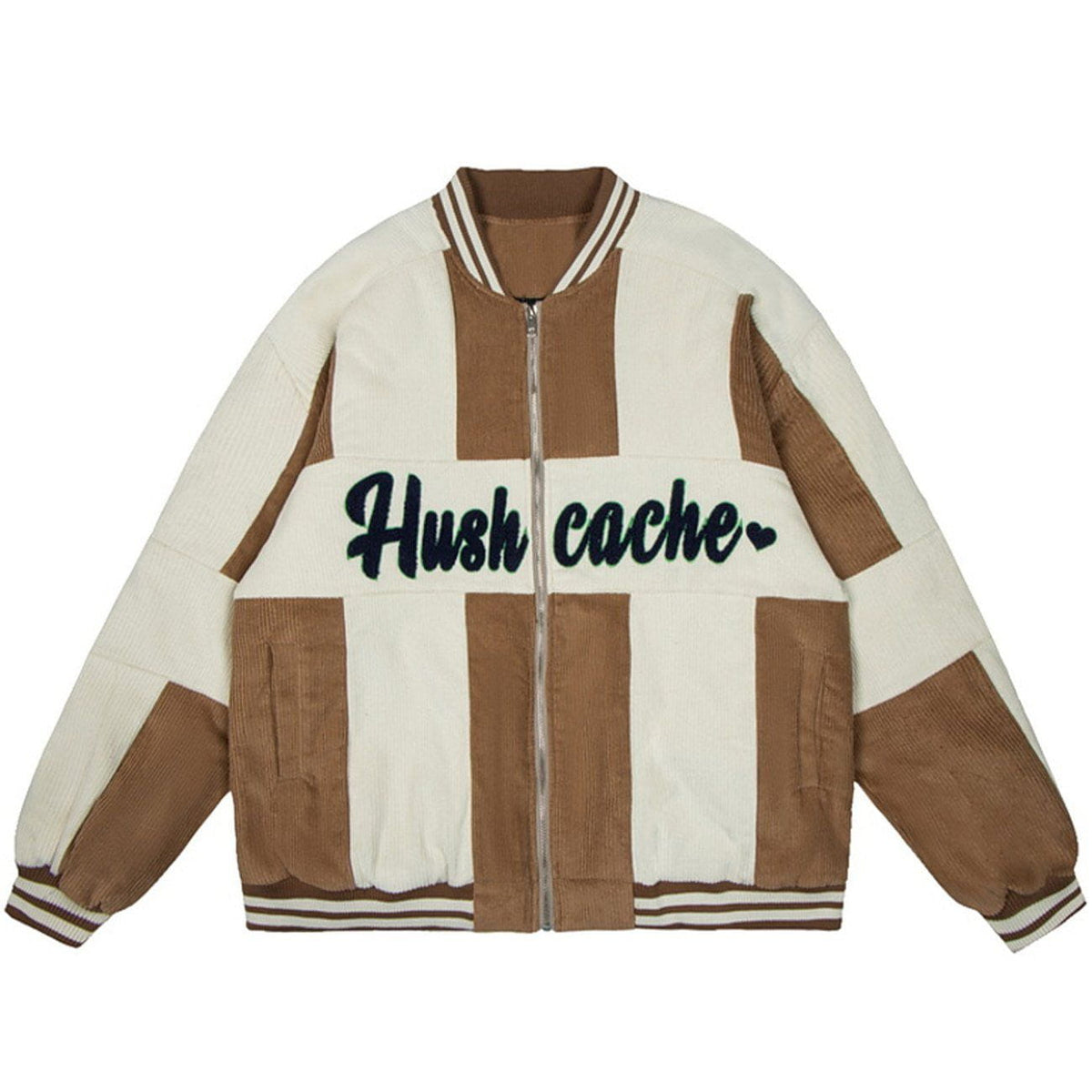 Colorblock Embroidery Winter Coat