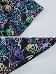 Colour Skeleton Elements Print Short Sleeve Shirts