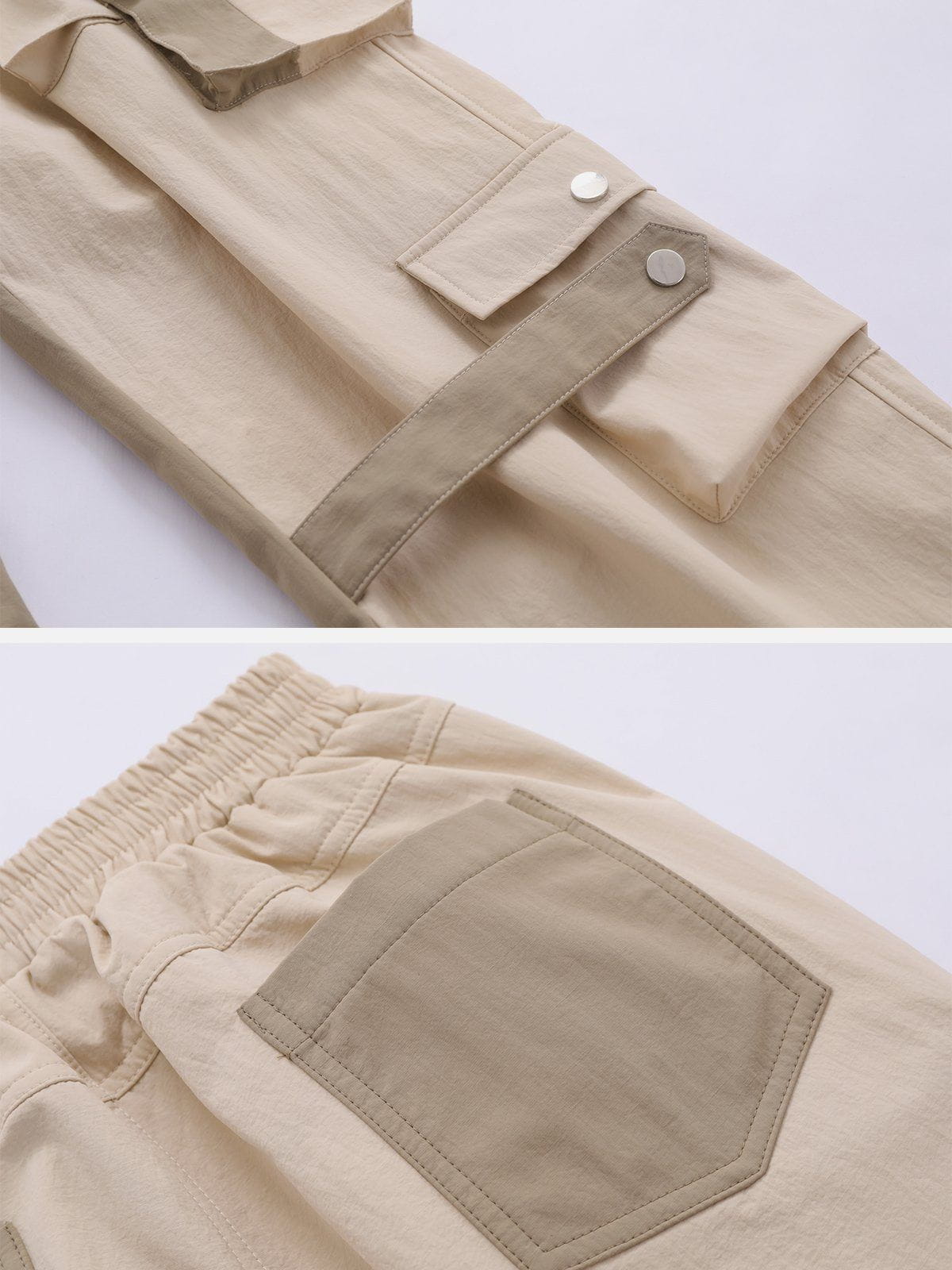 Contrast Multi-Pocket Cargo Pants