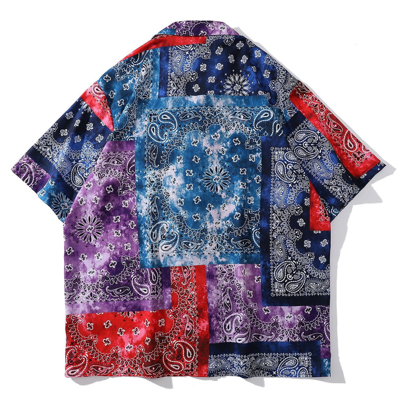 Contrast Panel Bandana Short Sleeve Shirt