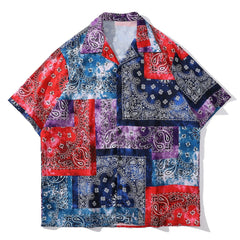 Contrast Panel Bandana Short Sleeve Shirt