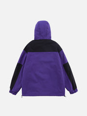 Contrast Patchwork Anorak