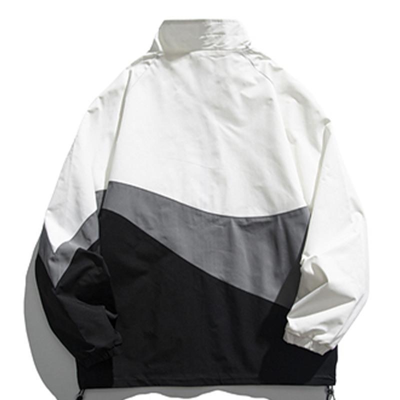 Contrast Stitching Stand-up Collar Jacket