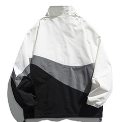 Contrast Stitching Stand-up Collar Jacket