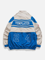Contrasting Embroidered Racing Jacket