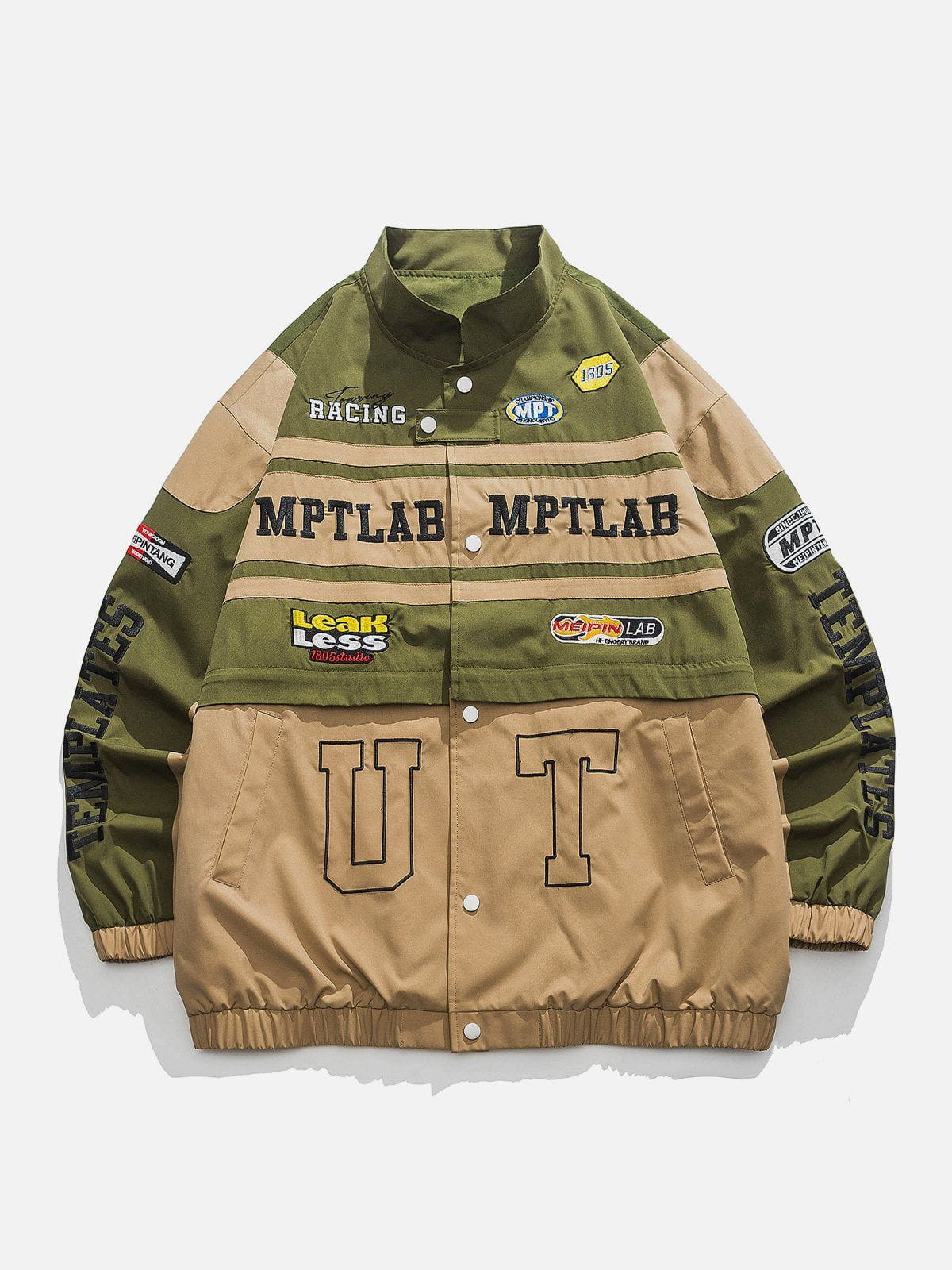 Contrasting Embroidered Racing Jacket