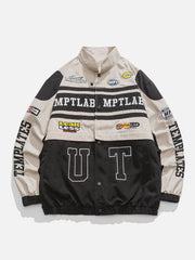 Contrasting Embroidered Racing Jacket