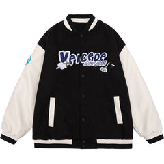 Cow Label Lettering Embroidery Winter Coat