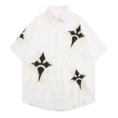 Cross Fringe Short Sleeve Shirt