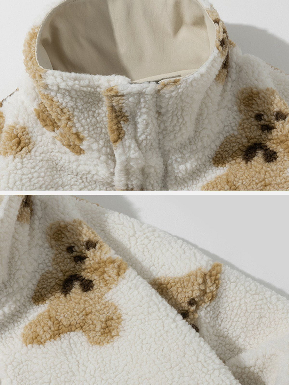 Cute Bear Reversible Sherpa Coat