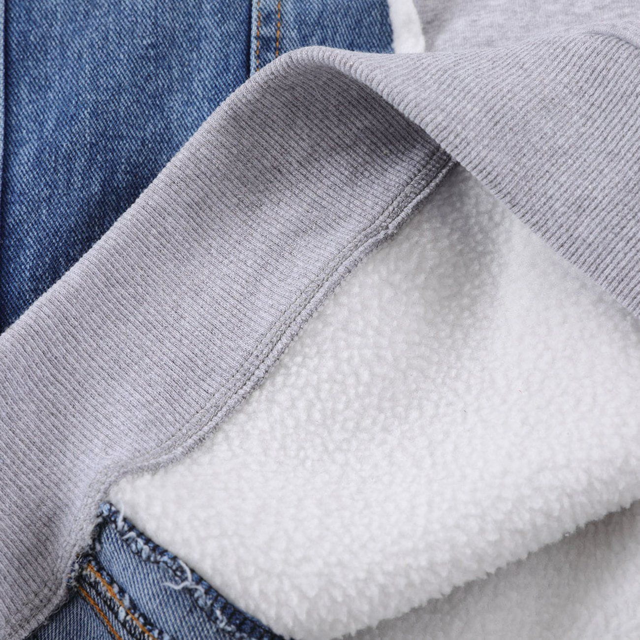 Denim Pocket Patchwork Sweatshirt