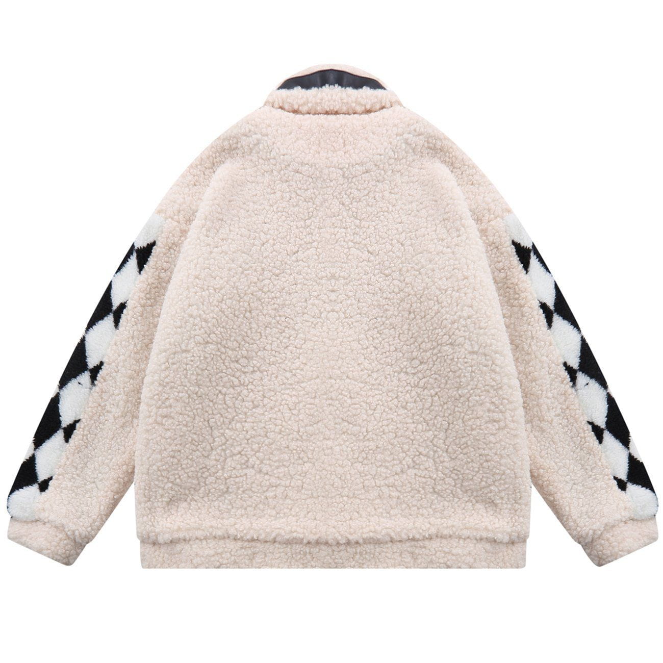 Diamond Grid Sherpa Winter Coat