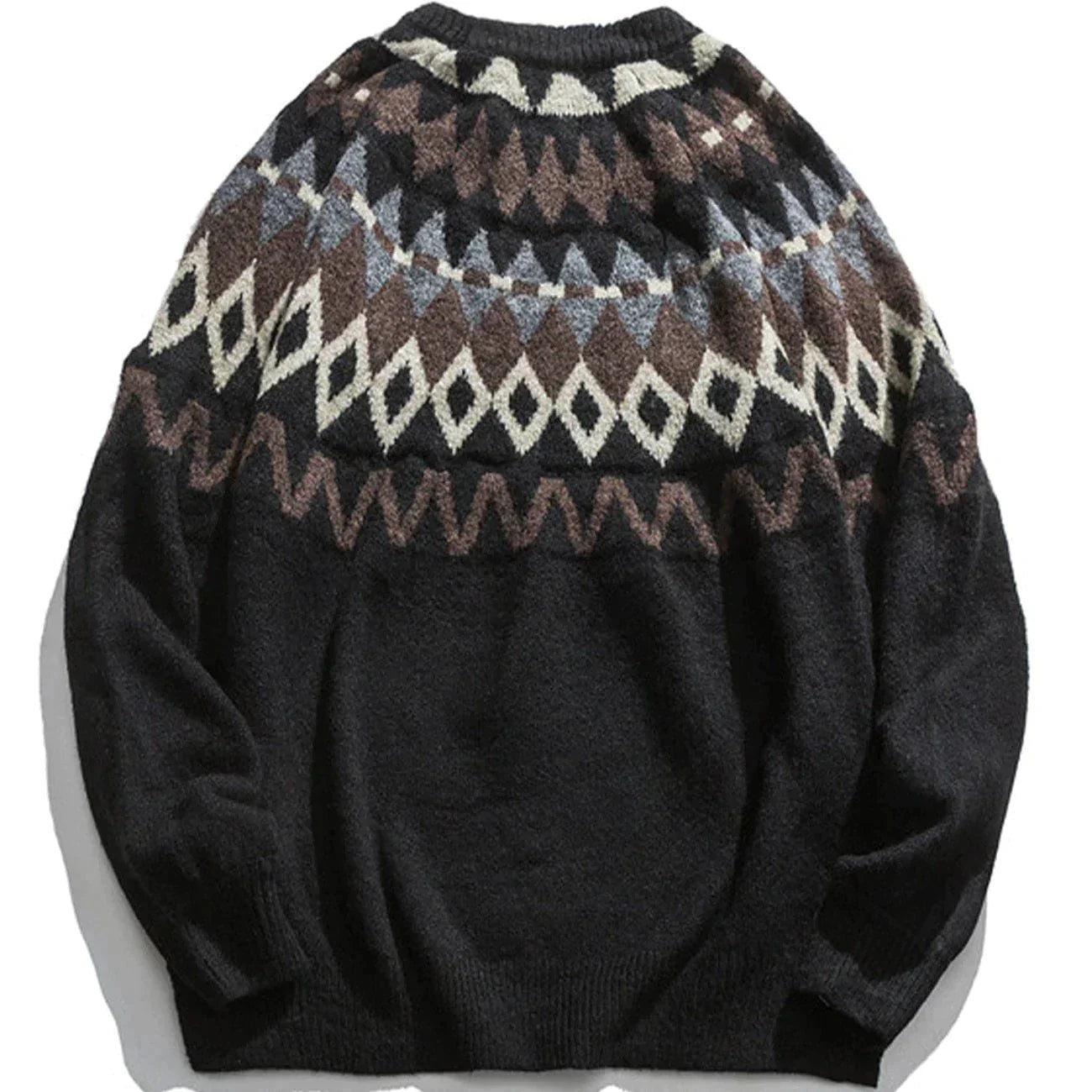 Diamond Pattern Stitching Knit Sweater