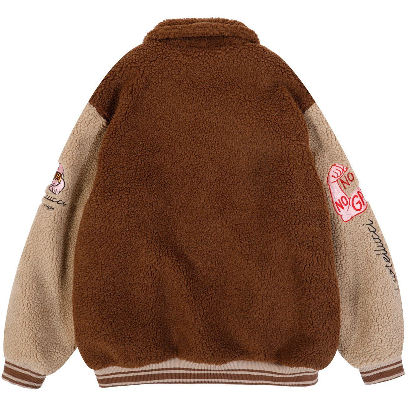 Manteau d'hiver Sherpa à lettres brodées