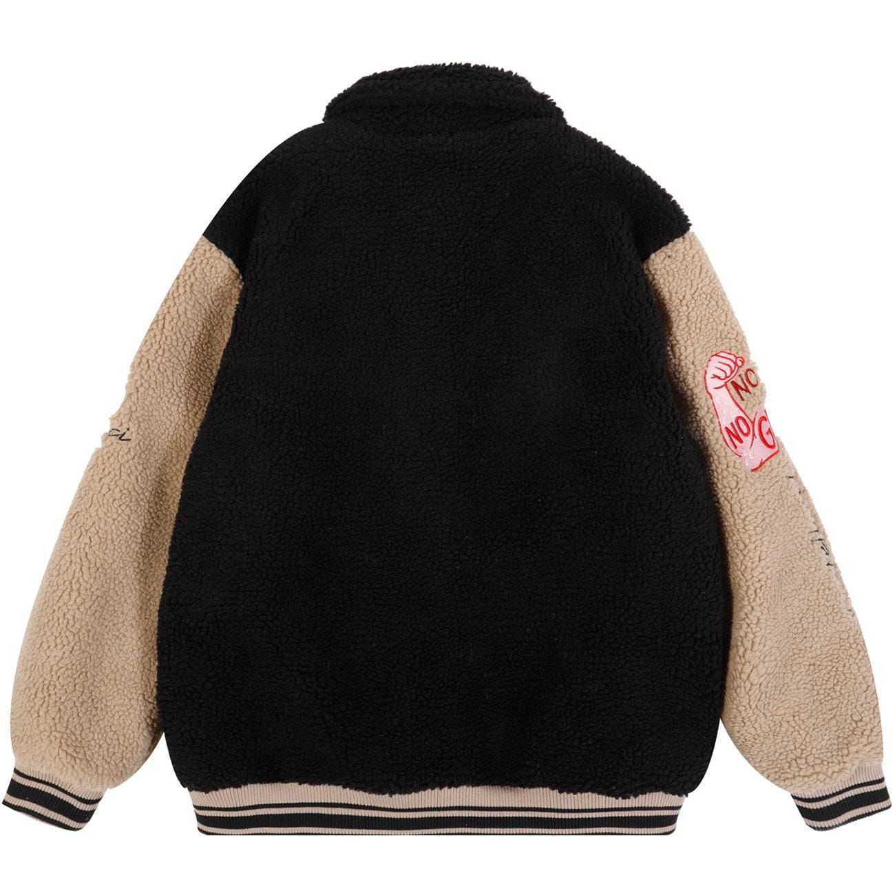 Manteau d'hiver Sherpa à lettres brodées