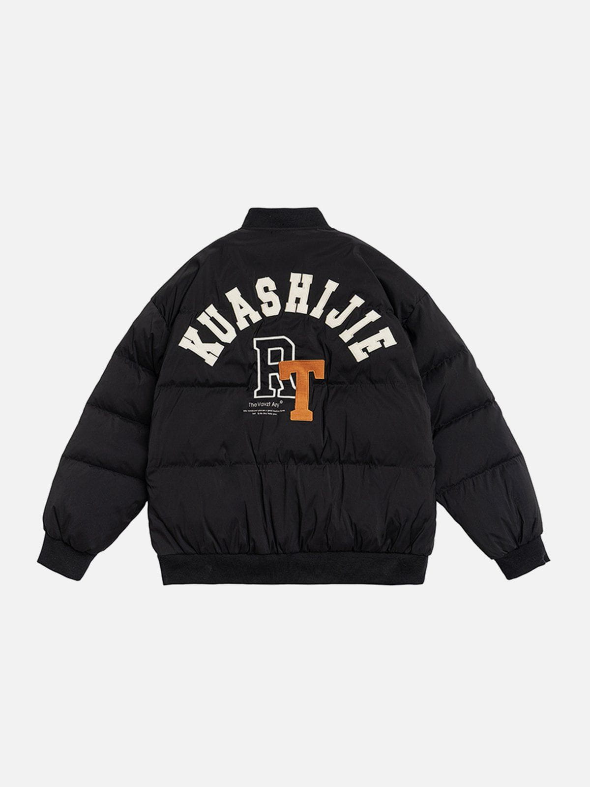 Embroidered Letters Varsity Down Coat