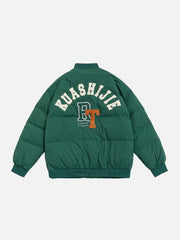 Embroidered Letters Varsity Down Coat