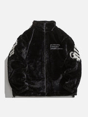 Manteau d'hiver à lettres brodées