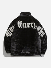 Manteau d'hiver à lettres brodées