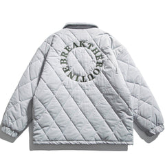 Embroidery Around Letters Puffer Jacket