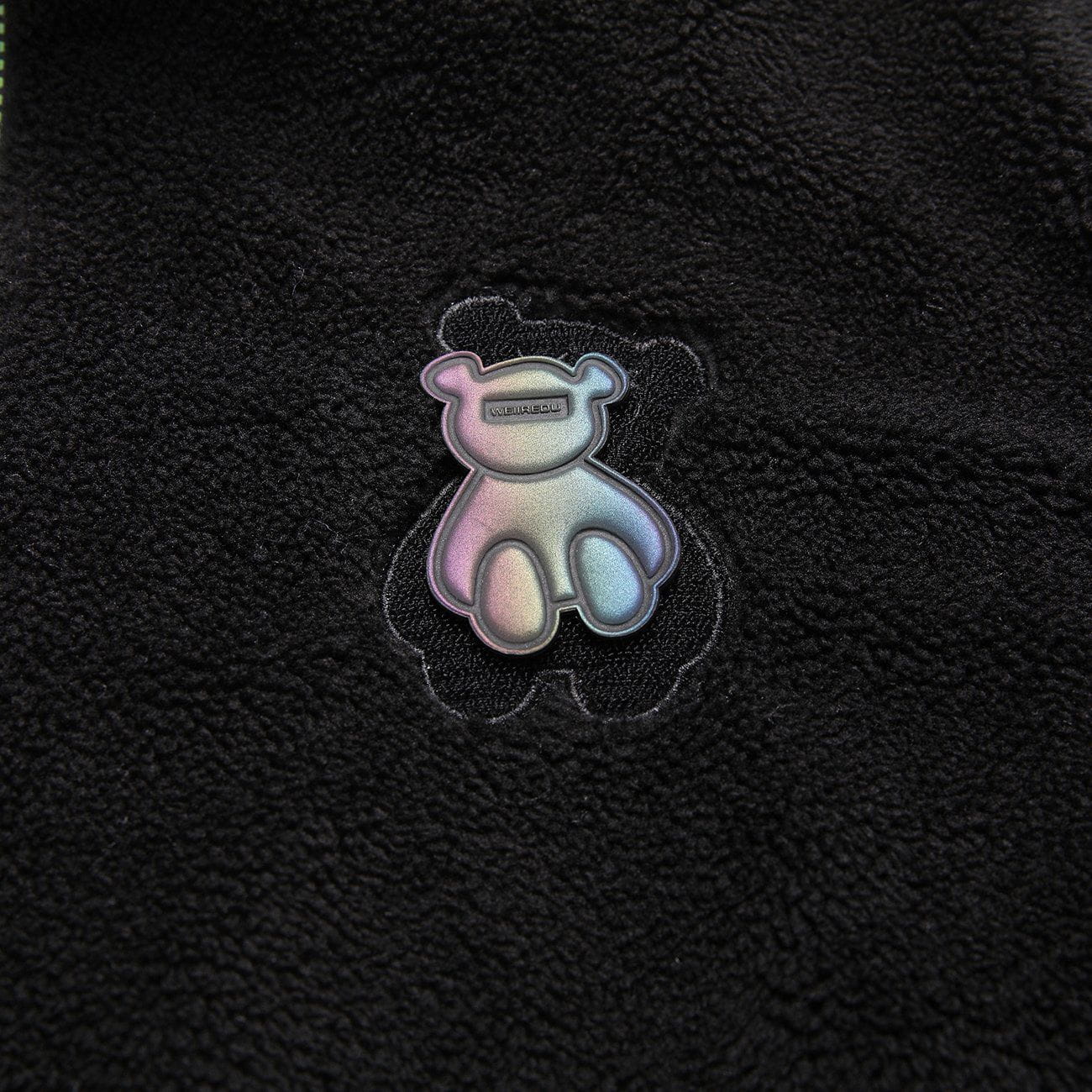 Manteau d'hiver en sherpa avec lettres brodées