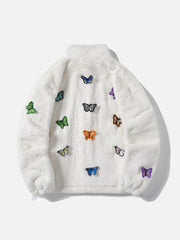 Embroidery Butterfly Sherpa Jacket