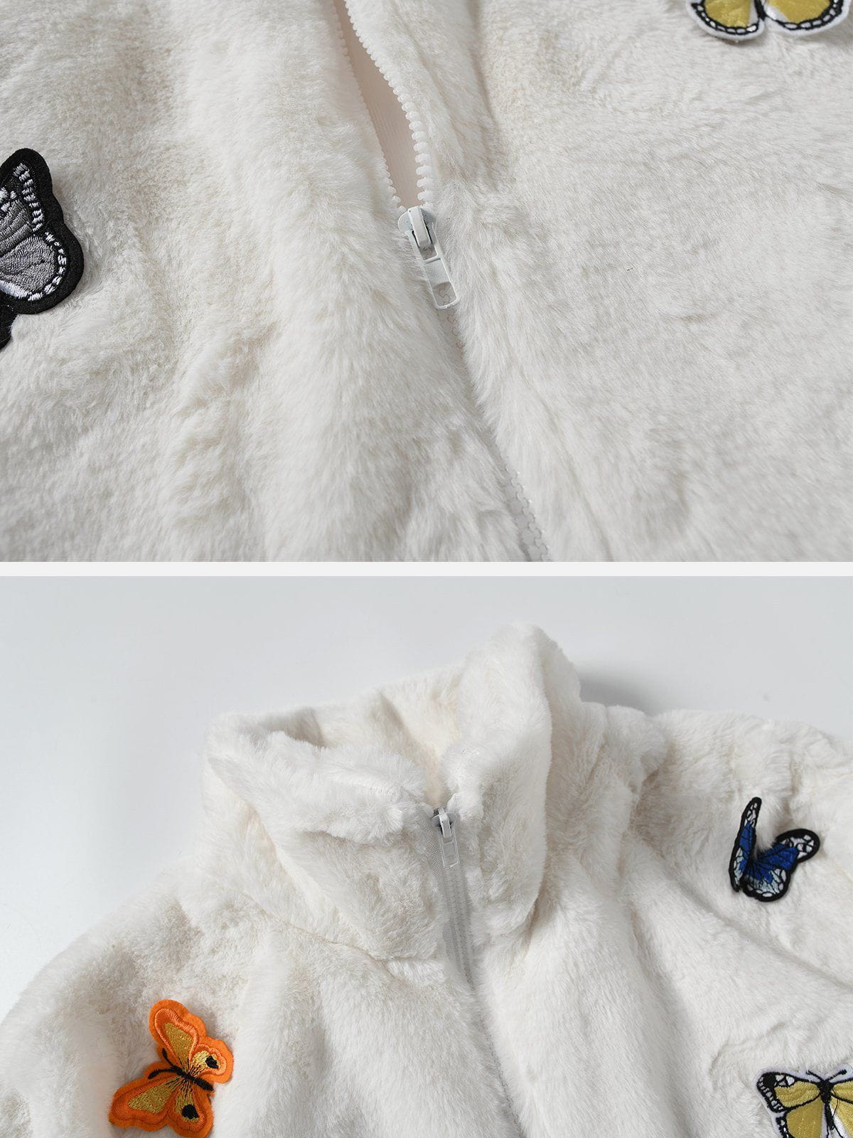 Embroidery Butterfly Sherpa Jacket