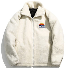 Embroidery Letter Sherpa Winter Coat