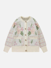 Embroidery Patchwork Cardigan