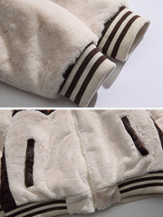 Embroidery Patchwork Sherpa Winter Coat