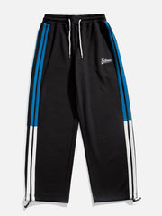 Embroidery Stripe Patchwork Sweatpants