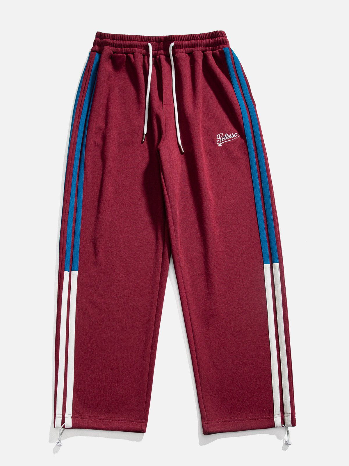 Embroidery Stripe Patchwork Sweatpants