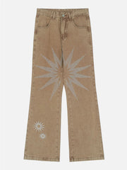 Embroidery Washed Design Jeans